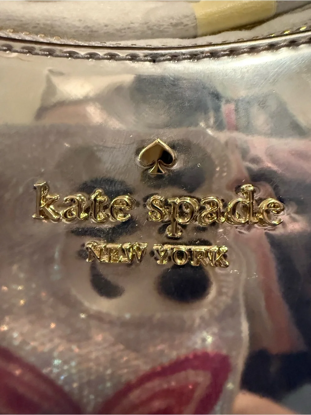 kate spade Iridescent Metallic Shoulder Bag in Silver